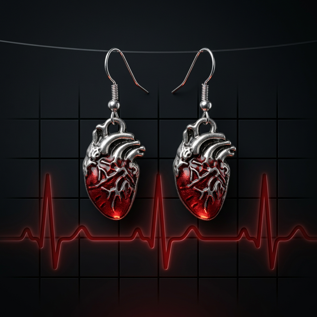 Anatomical Heart Charm Earrings
