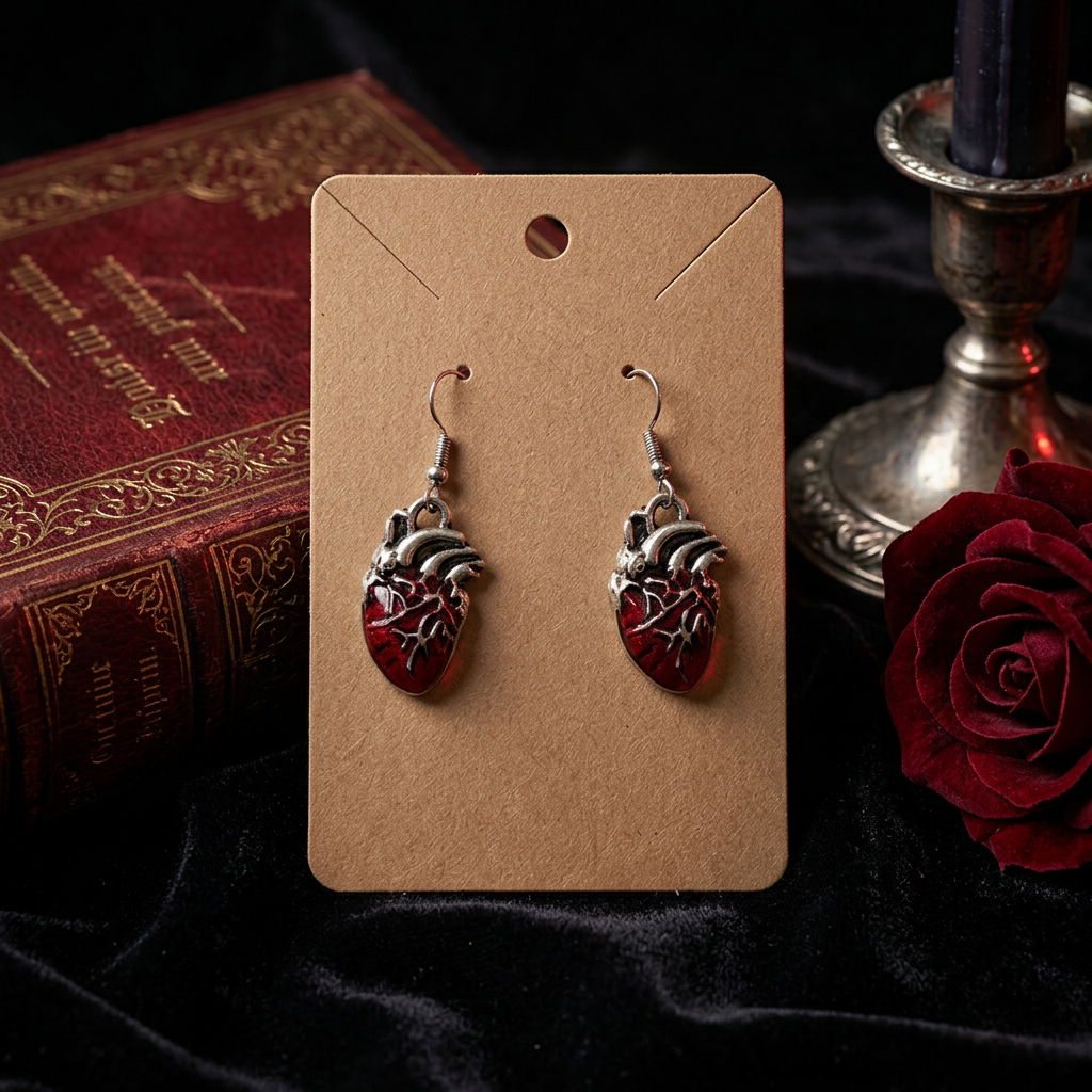 Anatomical Heart Charm Earrings