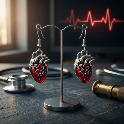 Anatomical Heart Charm Earrings