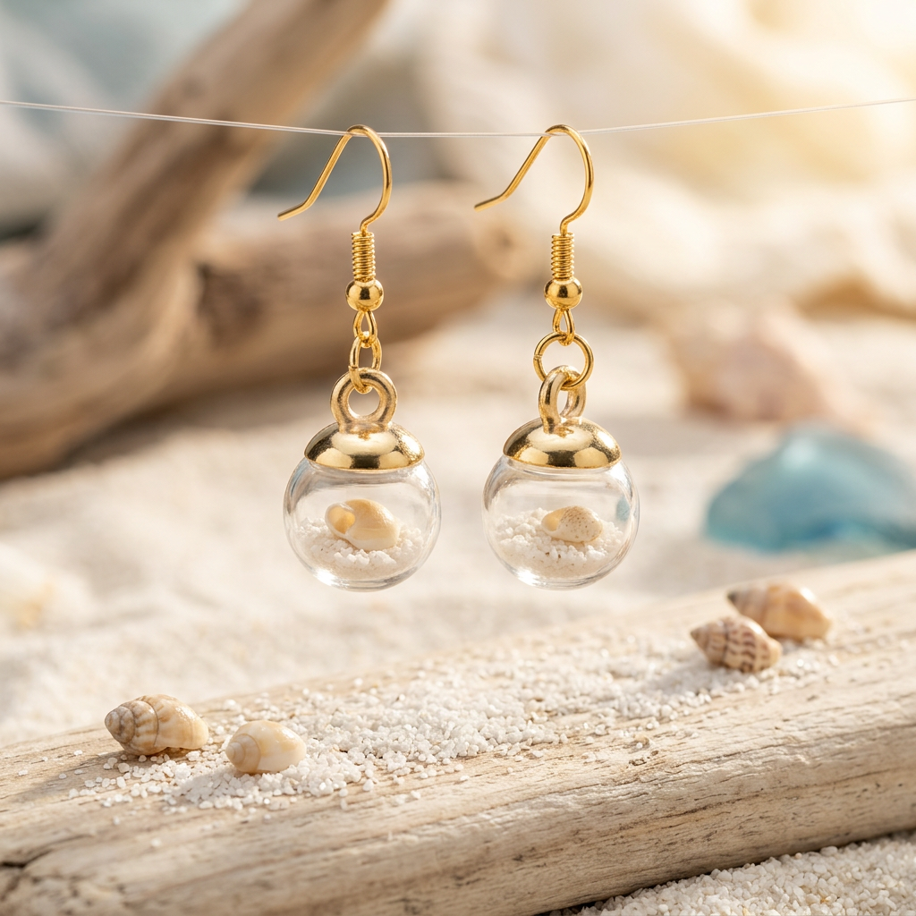 Ocean Glass Globe Earrings