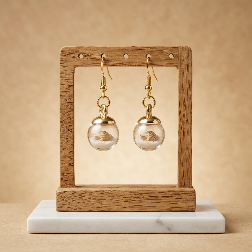 Ocean Glass Globe Earrings