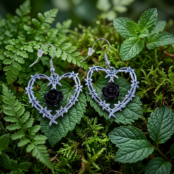 Barbed Wire Heart Earrings