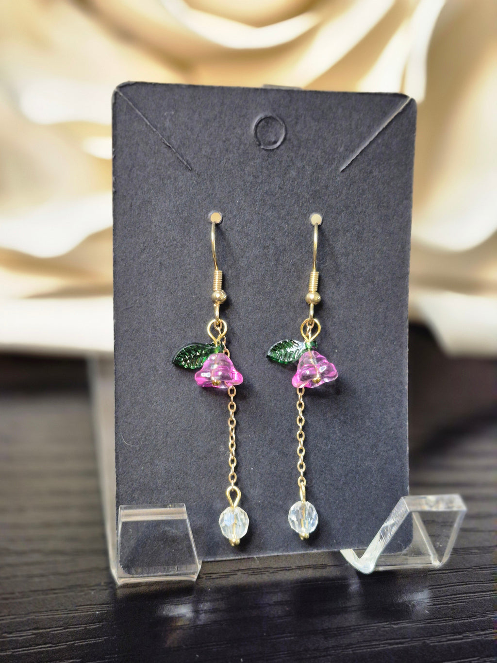 Crystal Flower Dangle Earrings