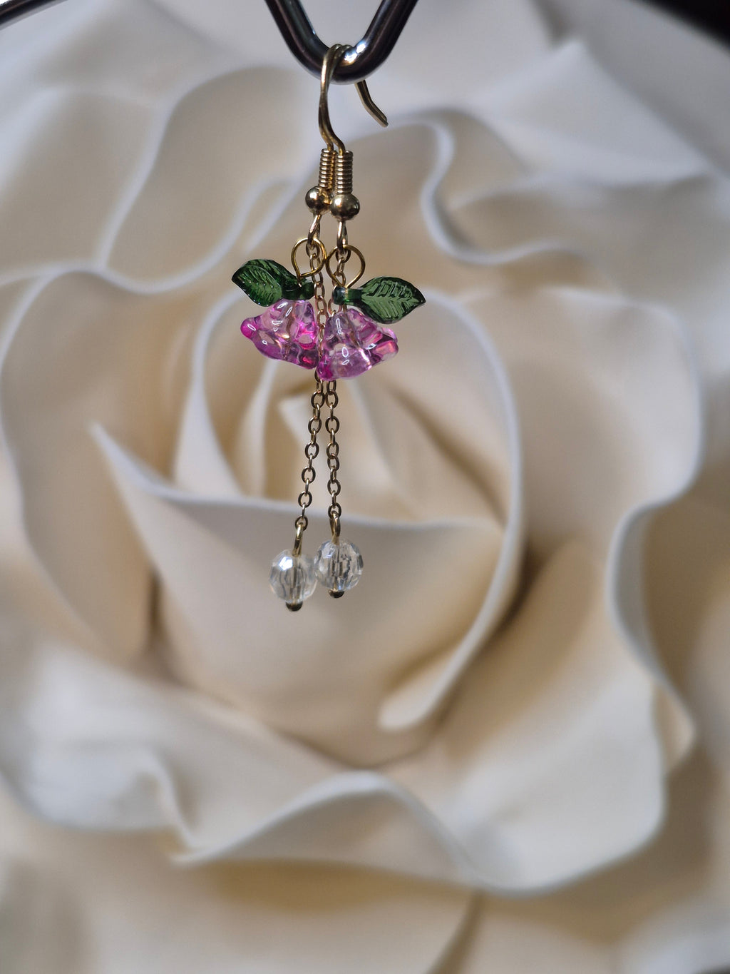 Crystal Flower Dangle Earrings