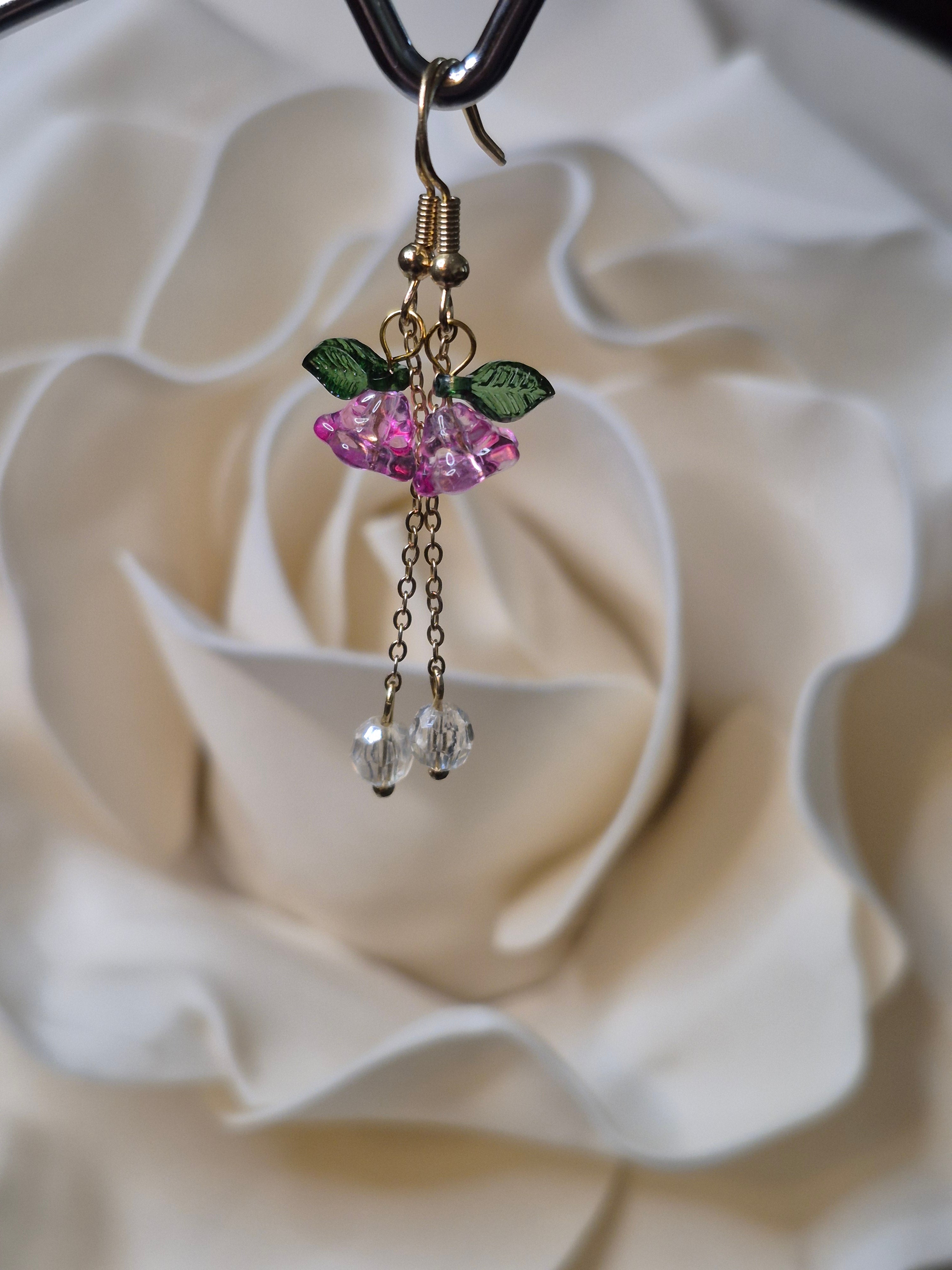 Crystal Flower Dangle Earrings
