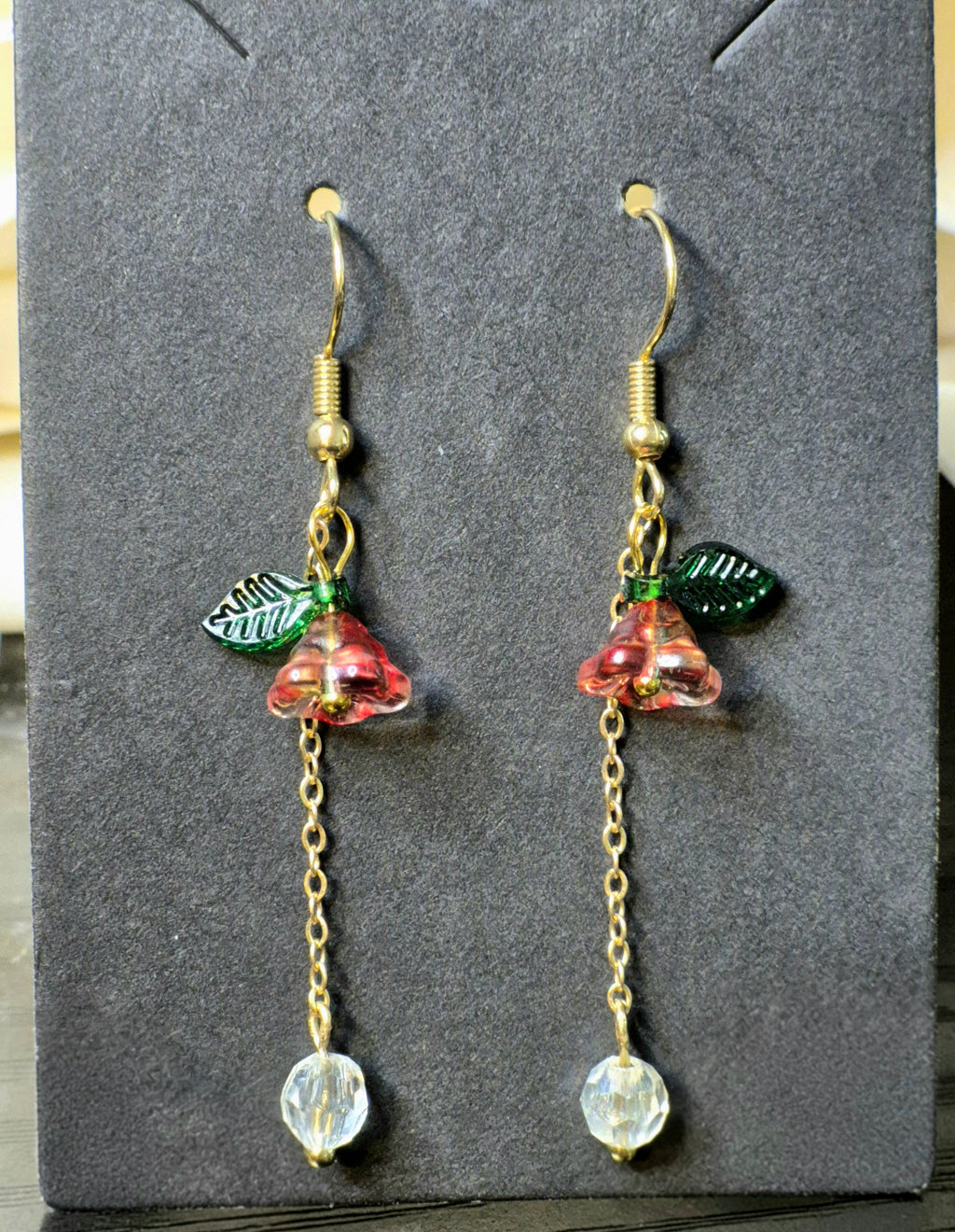 Crystal Flower Dangle Earrings