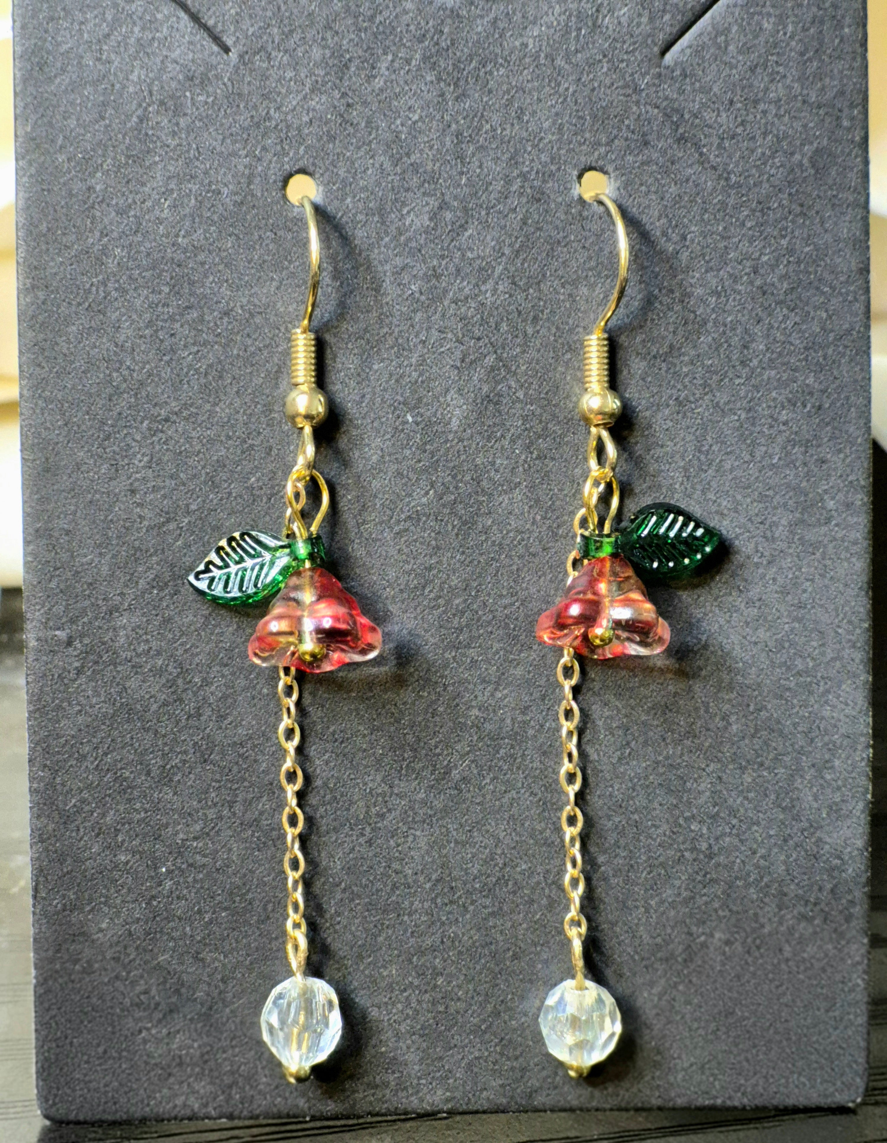 Crystal Flower Dangle Earrings