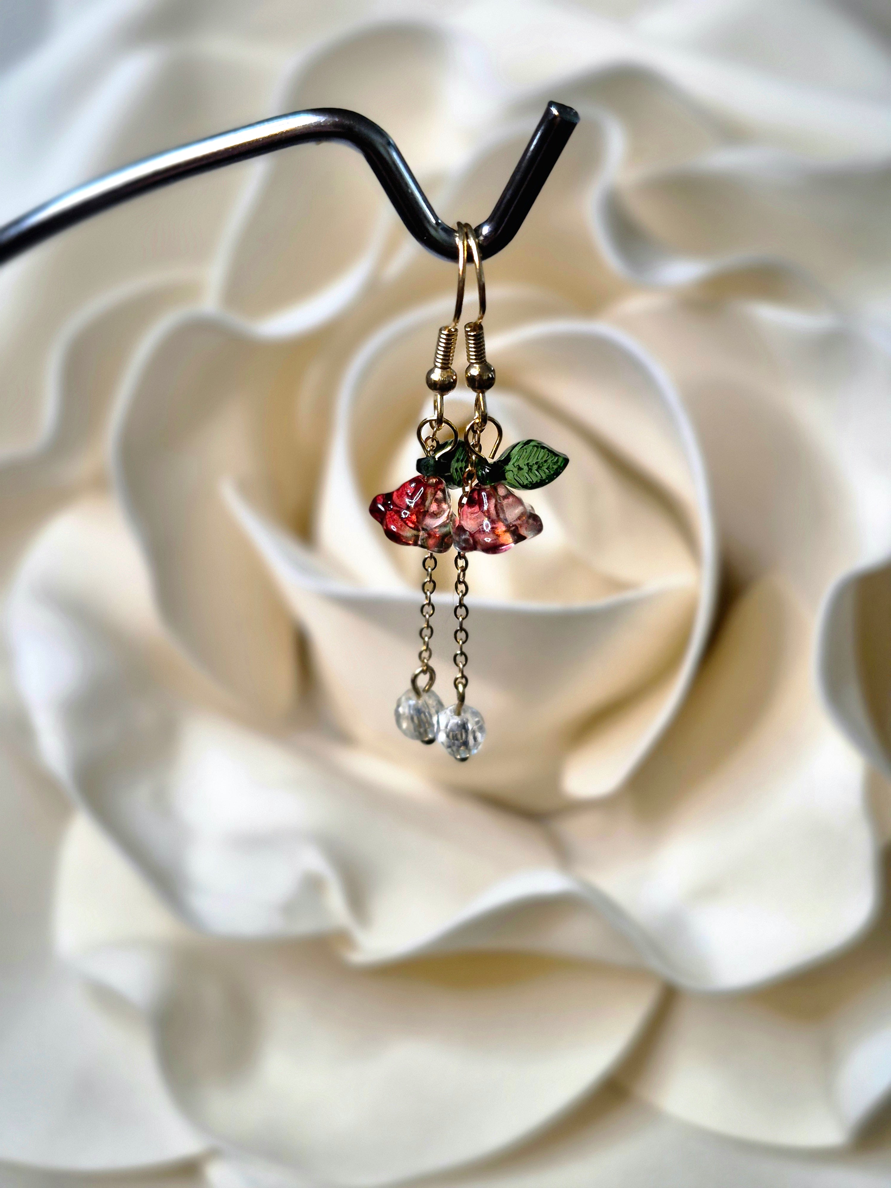 Crystal Flower Dangle Earrings