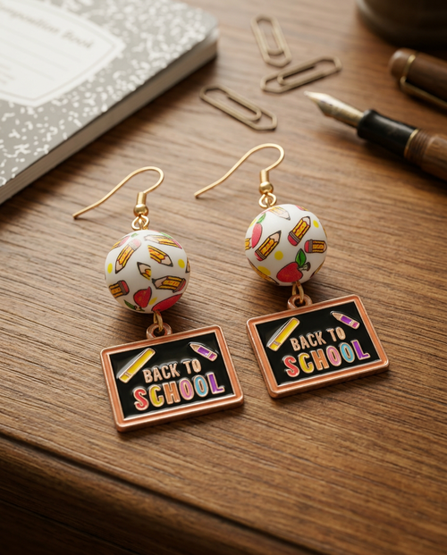 Back to School Charm Earrings for Teachers