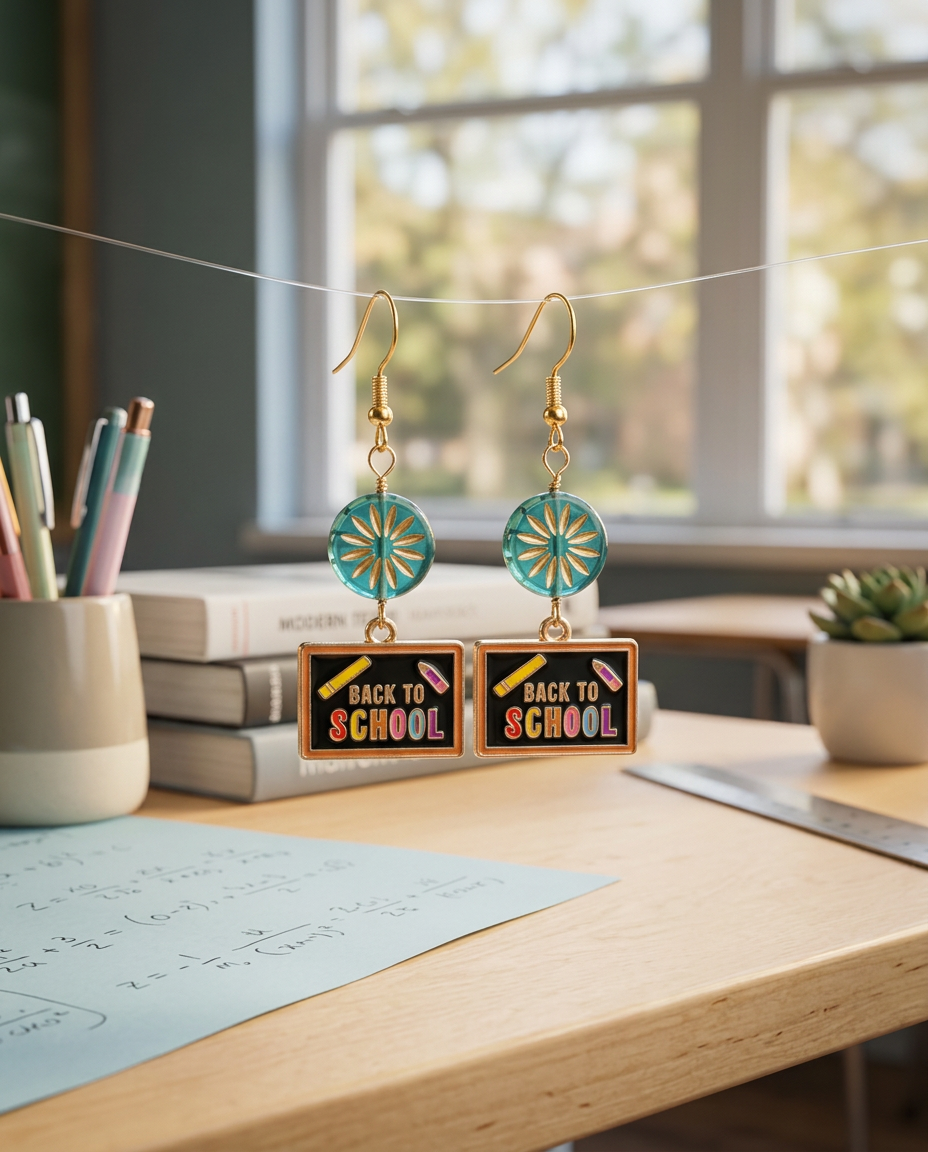 Back to School Charm Earrings for Teachers