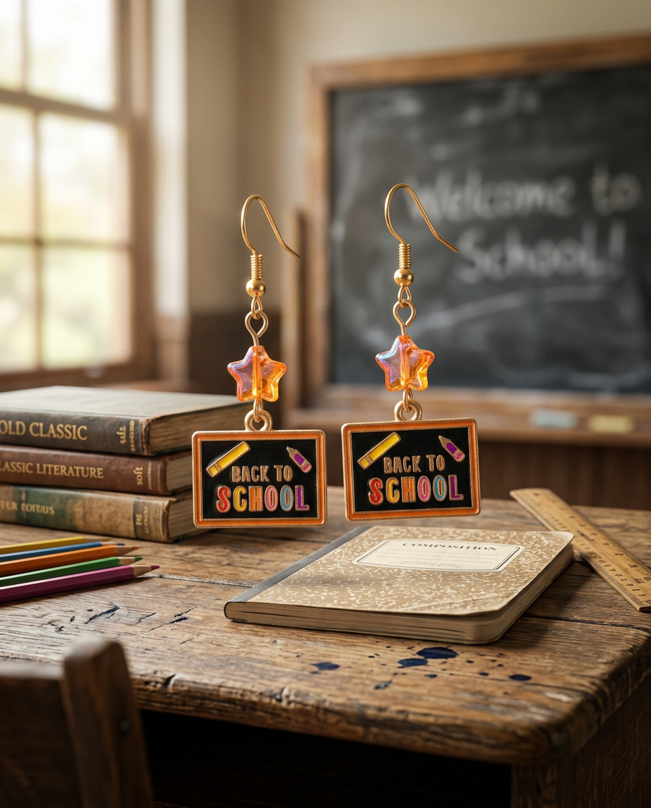 Back to School Charm Earrings for Teachers